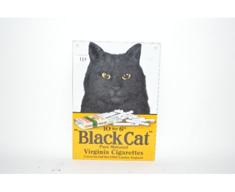 An enamel advertising sign for "Black Cat Cigarettes", 12½ins x 8¾ins approx.