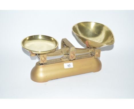 A set of W. &amp; T. Avery cast iron and brass kitchen scales