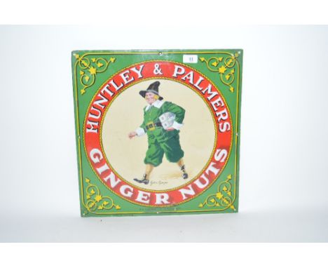 A rare Huntley &amp; Palmers Gingernuts enamel advertising sign, 18.5ins square approx.