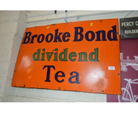 An enamel "Brooke Bond Dividend Tea" advertising sign, 20ins x 30ins approx.