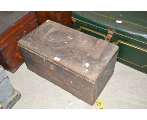 An old pine toolbox and a wooden stool etc.