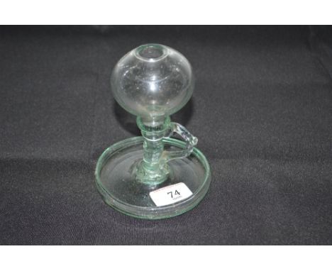 An Antique glass lace maker's lamp