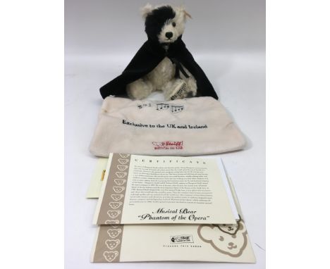 A limited edition, Steiff musical bear 'Phantom of the Opera', with certificate and dustbag