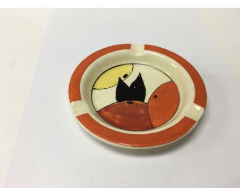 A Clarice Cliff ash tray orange and lemon 12 cm