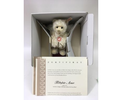 A limited edition, Steiff 'Lovebear', boxed with certificate.Approx 15cm