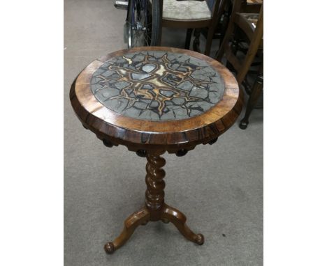 A fine, Victorian specimen top table on twist tripod foot.Approx