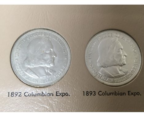 Two 19th century American commemorative half dollar coins. 1892 and 1893 Columbia Expo. (2) Note. The 1892 and 1893 Columbian
