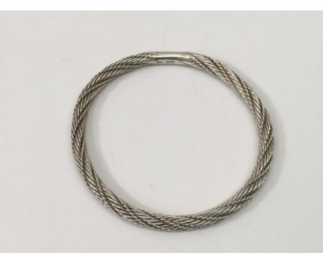 A heavy rope twist silver bangle, Sheffield hallmarks.