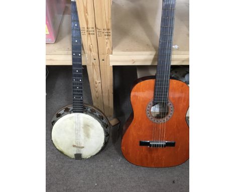 A banjo and guitar