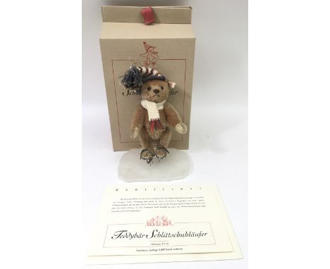 A small, limited edition Steiff 'Ice-skater' bear, boxed with certificate.Approx 17cm