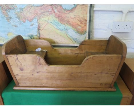 A pine trough-shaped window box 72cm