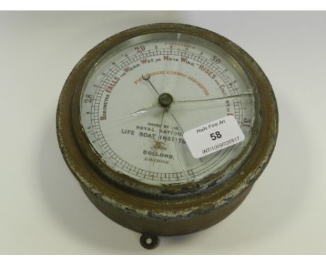 A Royal National Lifeboat Institution fisherman's' aneroid barometer