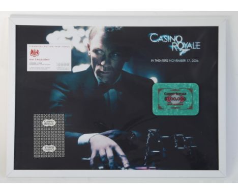 James Bond Casino Royale - 'Vesper Lynd business card', Casino Royale $100,000 Poker Chip and Cartamundi playing card, film s