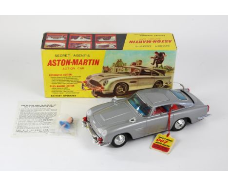 James Bond 007 - Gilbert (Japan) tinplate battery operated James Bond's Aston Martin DB5 as seen in 'Goldfinger' and 'Thunder