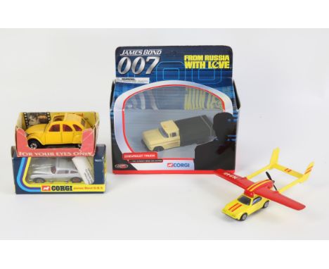 James Bond 007 Corgi Toys. Includes 96655 James Bond Aston Martin D.B.5 1995 re-issue of 270 silver with tyre slashers, revol