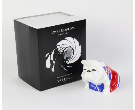 James Bond 007 - Royal Doulton Skyfall 'Jack' china Bulldog figure, issued in 2012, boxed in Royal Doulton lidded box with pa
