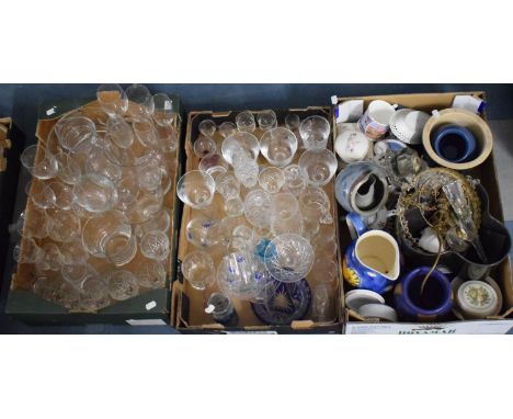 Three Boxes of Various Glassware and One Box of Ceramics 