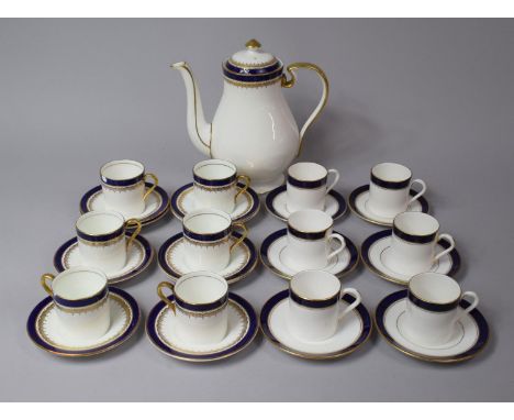 A Collection of Various Part Sets of Gilt and Cobalt Blue Decorated Coffee wares to comprise Royal Worcester Howard Pattern C