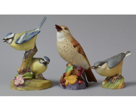 A Collection of Three Royal Worcester Bird Ornaments 