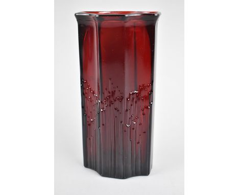 A Ruby Glass Spill Vase, 17cm high 