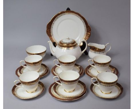 A Collection of Various Duchess Winchester Pattern Tea Wares to comprise Teapot, Six Teacups, Jug, Cake Plate, Four Side Plat