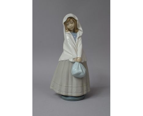 A Nao Figure of Girl with Shawl, 25cm high 