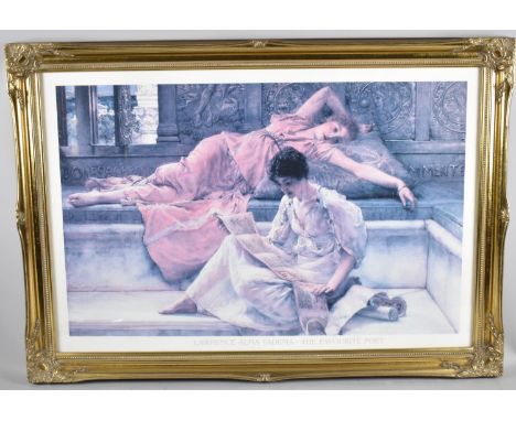 A Large Gilt Framed Print, Lawrence Alma Tadema - The Favourite Poet, 69x44cm 