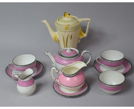 A Collection of Various Early/mid 20th Century Tea and Coffee Wares to comprise Collection of Pink Standard Decorated Tea War