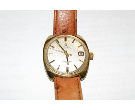 An Omega Automatic Seamaster wristwatches , baton numerals, leather strap, c.1970