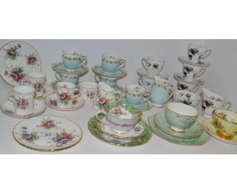 Teaware - a Hammersley part coffee set;  a Roslyn part Nosegay teaservice;  a Windsor part tea service;  etc 