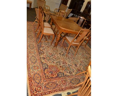 A large wool carpet, cream ground , 340cm x 275cm