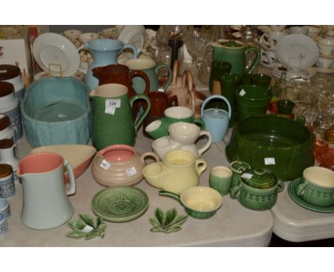 Denby and Langley - green  and coloured ,  including planters, baskets and vases;  Wade;  etc