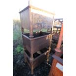 3x metal stillages with sheet metal sides, approx. 26" deep x 37" wide x 27" high. V