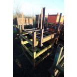 3x open metal stillages, approx. 38" deep x 47" wide x 21" high and one other similar. V