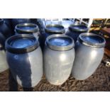 6x plastic drums.