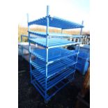 Metal adjustable seven tier storage rack.