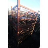 3x metal stillages with mesh sides, approx. 37" deep x 55" wide x 29" high. V