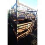 3x metal stillages with mesh sides, approx. 37" deep x 55" wide x 29" high. V