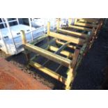 2x open metal stillages, approx. 39" deep x 47" wide x 21" high. V