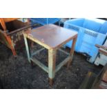 Metal workshop table, approx. 26" deep x 26" wide x 33" high.