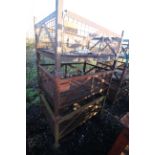 3x metal stillages with mesh sides, approx. 37" deep x 55" wide x 29" high. V