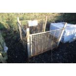 Metal stillage with three drop in mesh side panels , approx. 41" deep x 49" wide x 42" high.