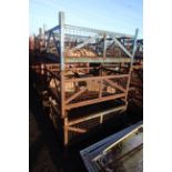 3x metal stillages with mesh sides, approx. 37" deep x 55" wide x 29" high. V