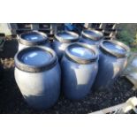 6x plastic drums.