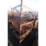 3x metal stillages with mesh sides, approx. 37" deep x 55" wide x 29" high. V