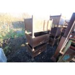 3x metal stillages with sheet metal sides, approx. 26" deep x 38" wide x 24" high. V