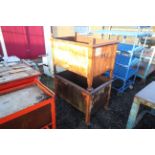 Two metal stillages with sheet metal sides, approx. 24" deep x 37" wide x 25" high.