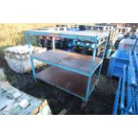 Metal three tier trolley.