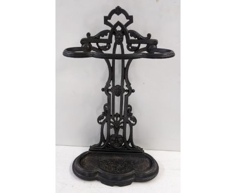 A Victorian cast iron Coalbrookdale style stick stand, 70cm h x 42cm wLocation: LWFIf there is no condition report shown, ple