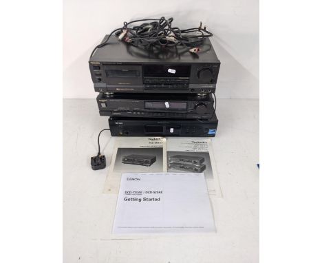 Technics HiFi items to include an RS-B655 stereo cassette deck and a ST-G70L synthesizer along with a Denon DCD-720AE compact